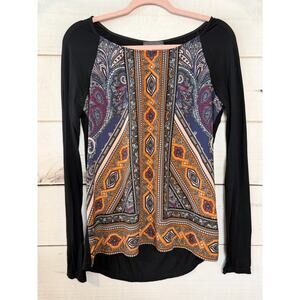 Hale Bob XS Long Sleeve Top Multicolor Print Everyday Wear Office to Night‎ Out